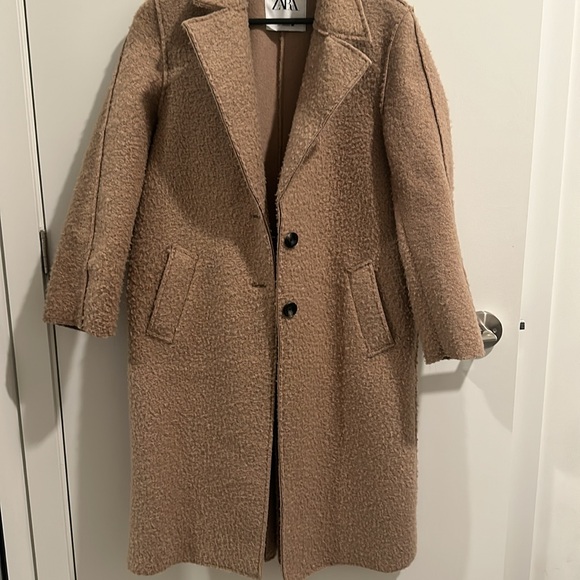 Soft Tan Zara Wool Coat - Picture 4 of 5